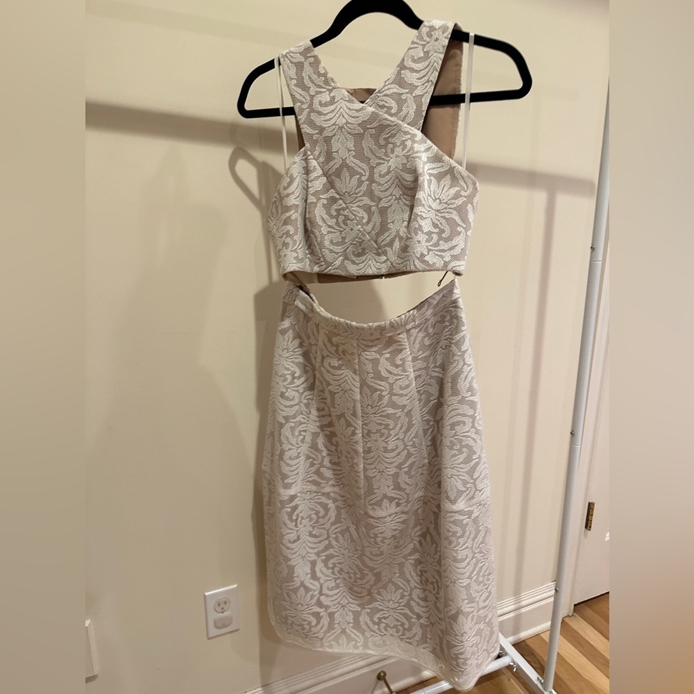 BCBG off white lace two piece set